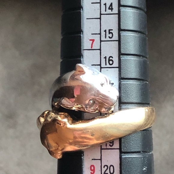14k double panther ring - Picture 10 of 15